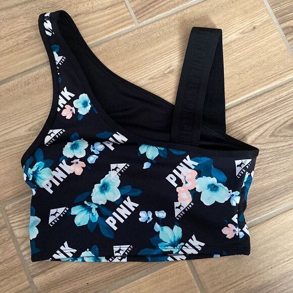 Victoria Secret Pink Floral Logo Sports Bra- Size XS - Picture 4 of 7